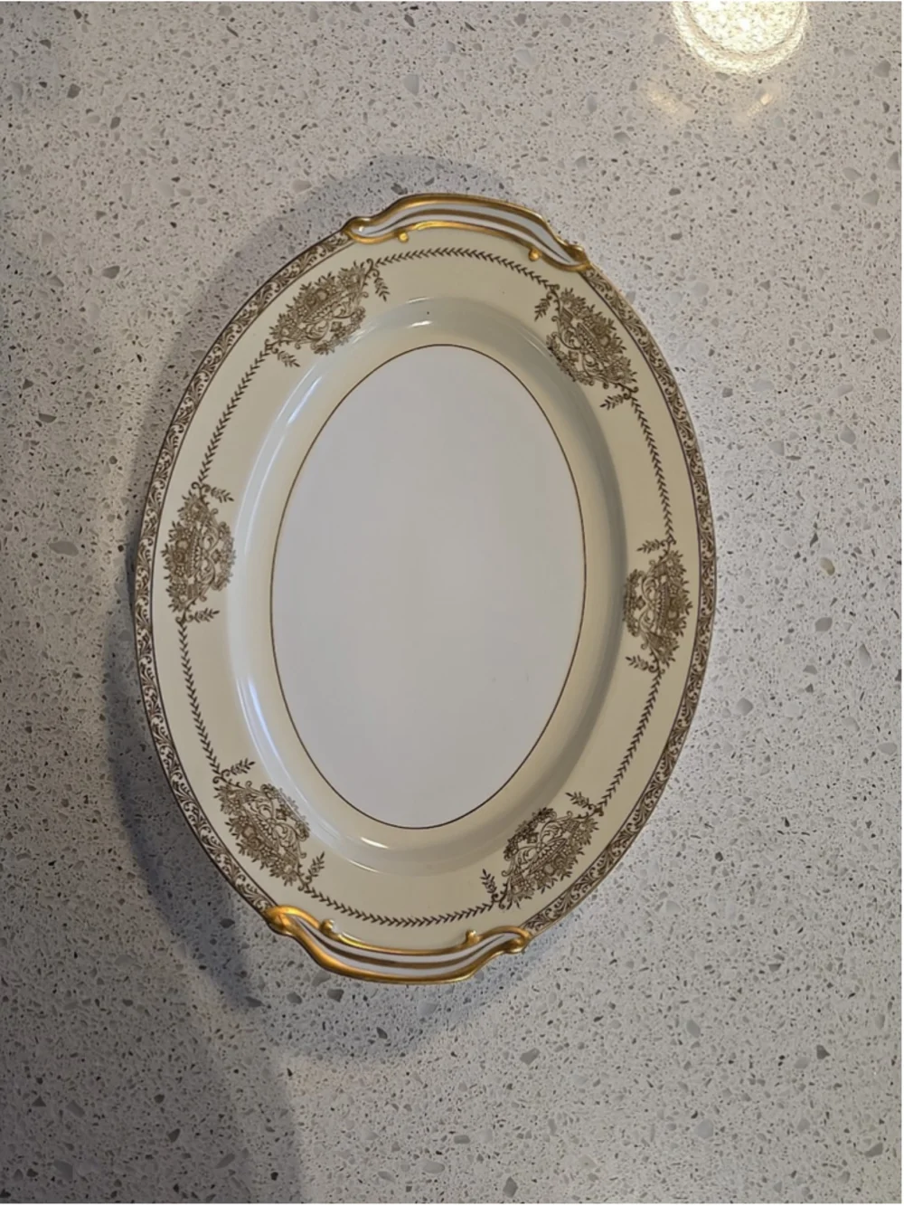 Vintage Noritake Penelope Heavy Gold 4781 Cream Medium Platter Serving Dish 12